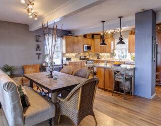 New home remodel with new kitchen and diningroom in eclectic style