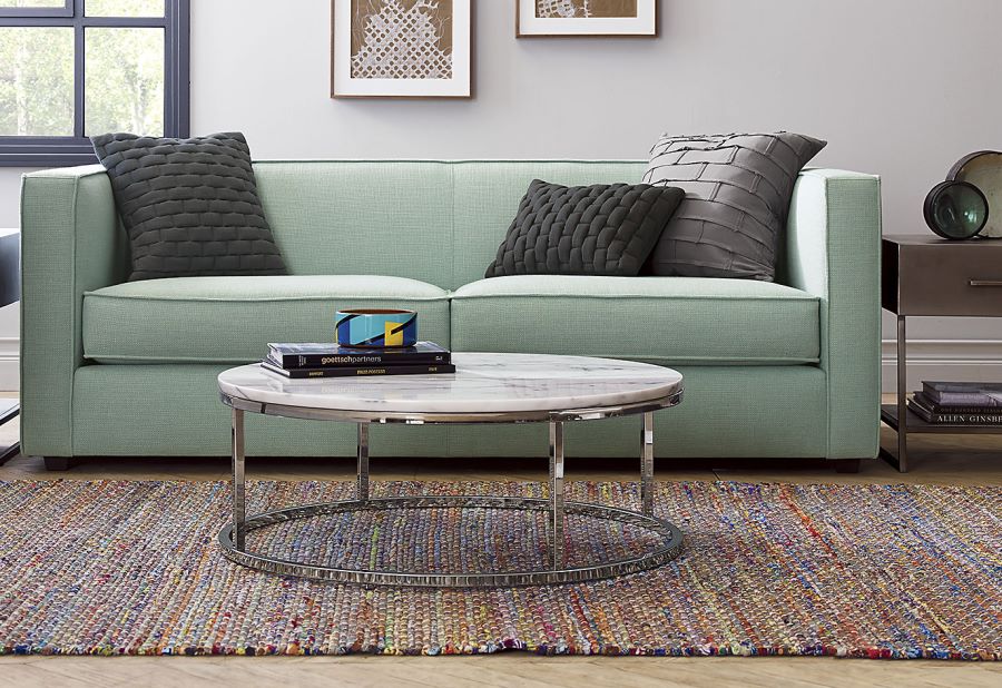 Round marble-top coffee table from CB2